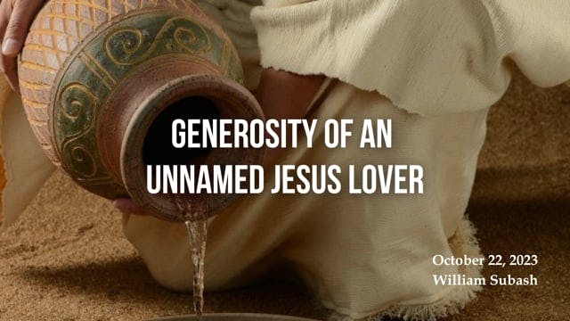 Generosity of an Unnamed Jesus Lover