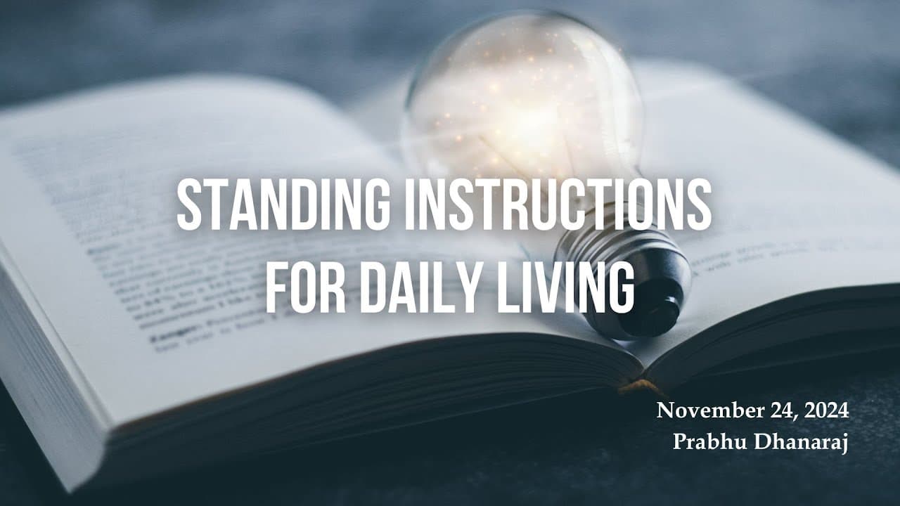 Standing instructions for Daily Living