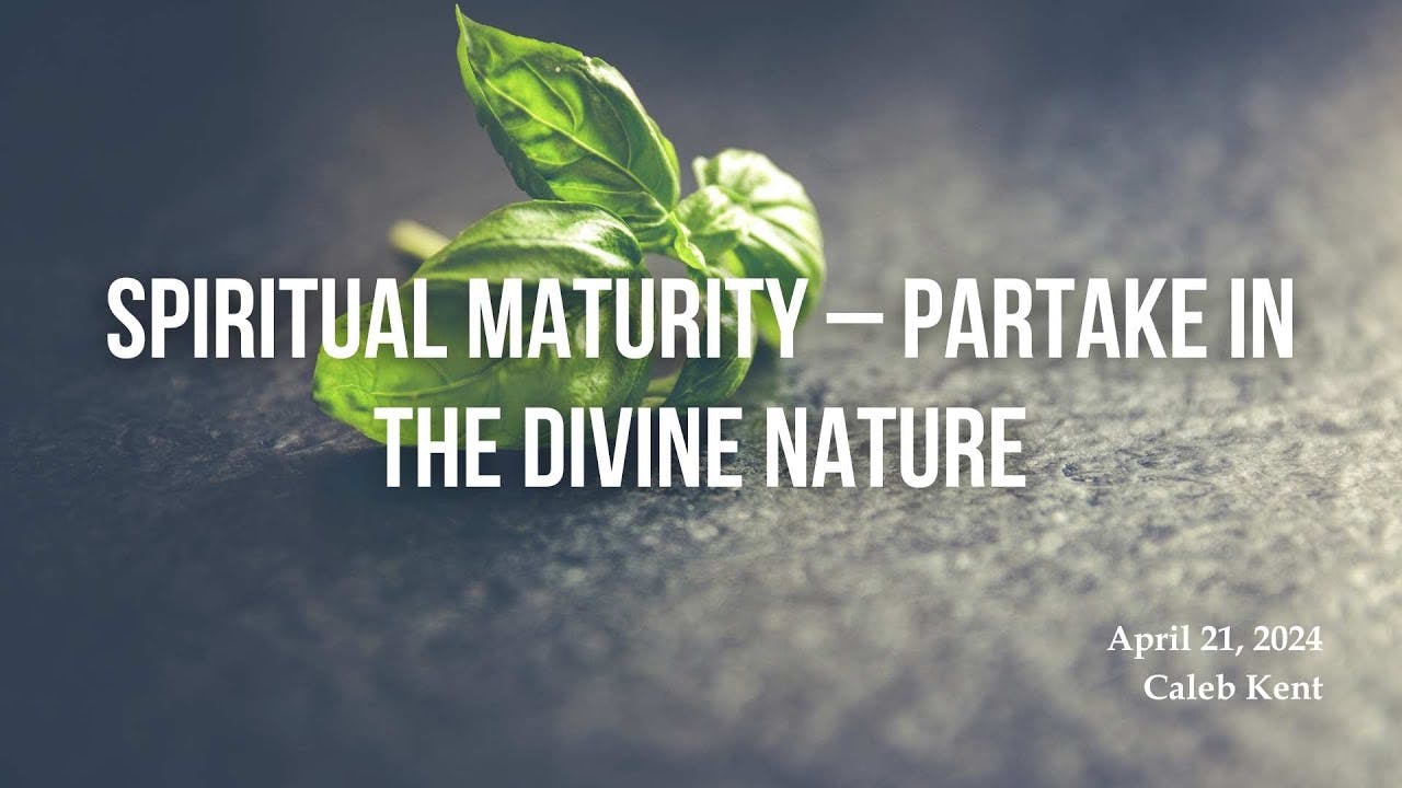 Spiritual Maturity – Partake in the divine nature
