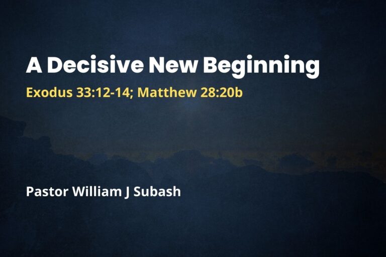 A Decisive New Beginning