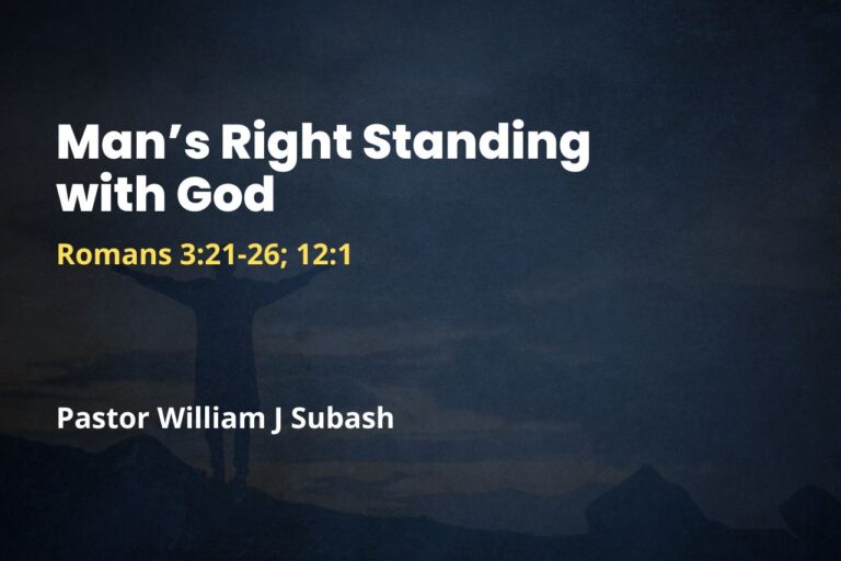 Man’s Right Standing with God