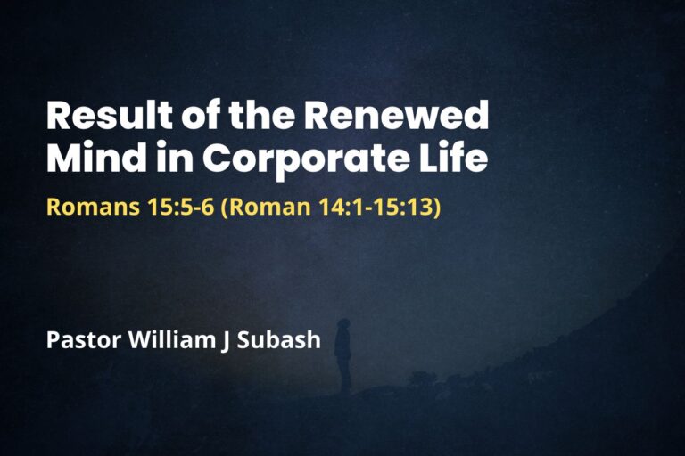 Result of the Renewed Mind in Corporate Life