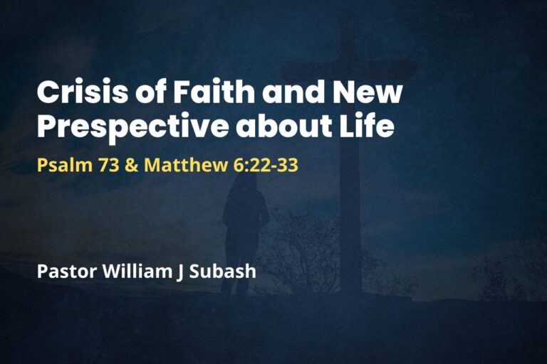 Crisis of Faith and New Prespective about Life