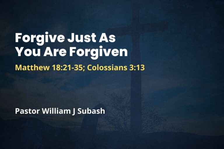 Forgive Just As You Are Forgiven