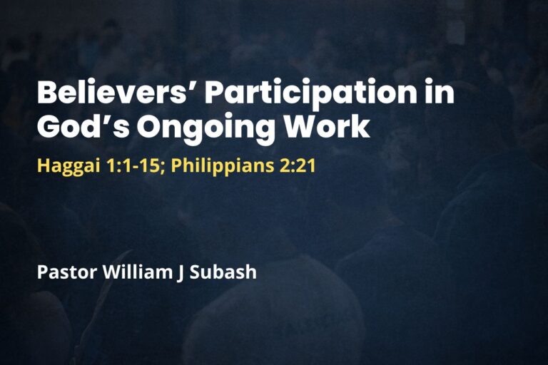 Believers’ Participation in God’s Ongoing Work