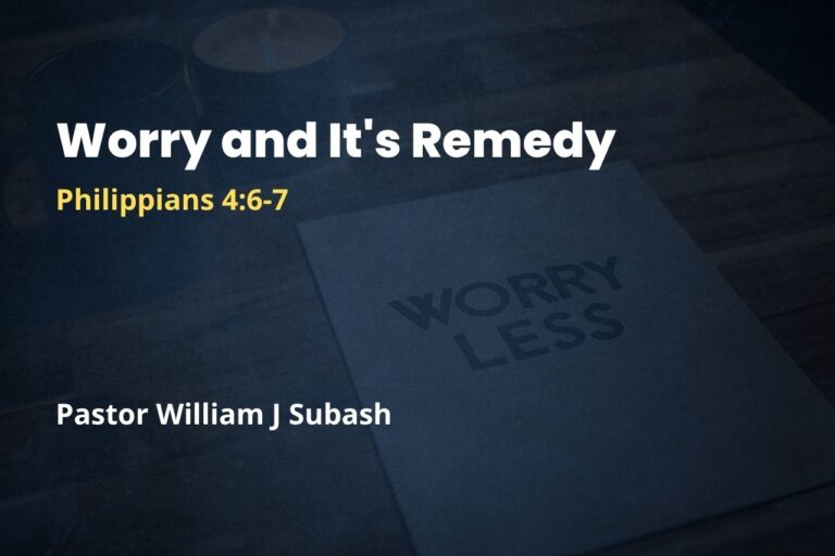 Worry and It’s Remedy