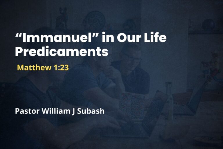 “Immanuel” in Our Life Predicaments