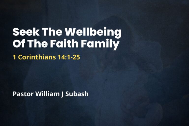 Seek The Wellbeing Of The Faith Family