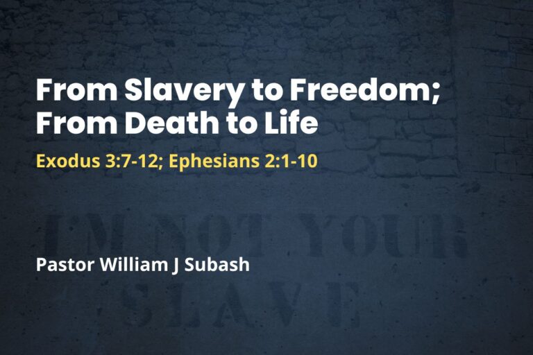 From Slavery to Freedom; From Death to Life