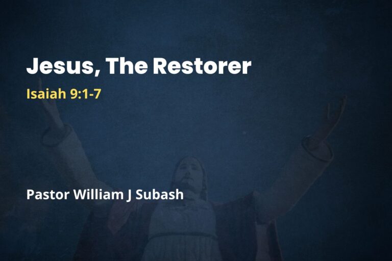 Jesus, The Restorer
