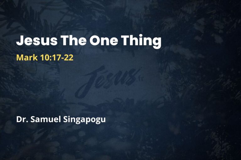Jesus The One Thing