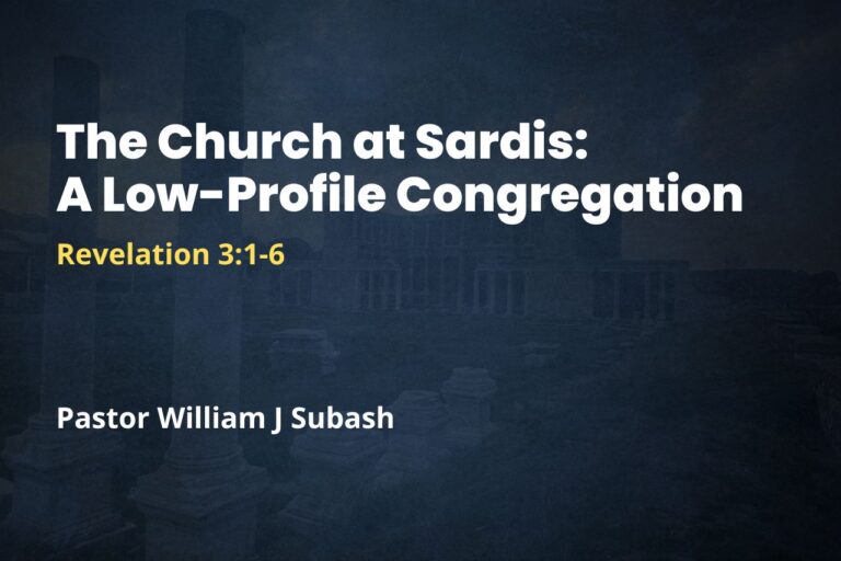The Church at Sardis: A Low-Profile Congregation