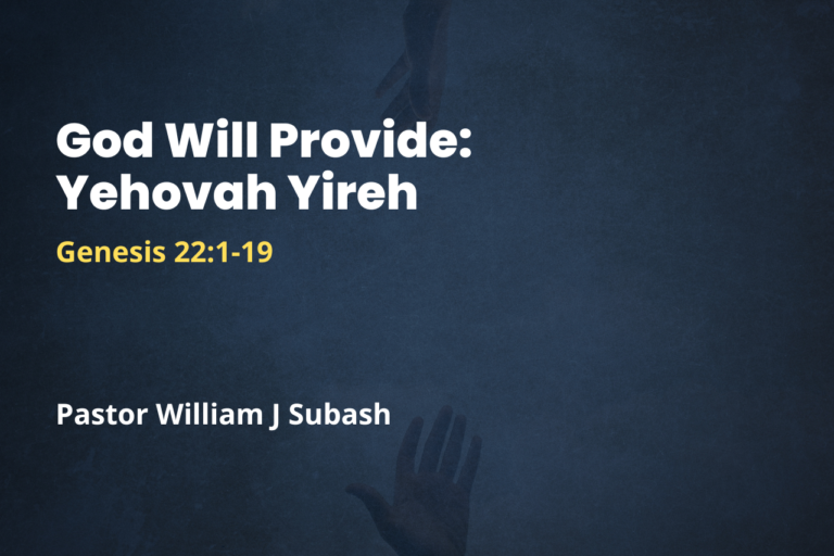 God Will Provide: Yehovah Yireh